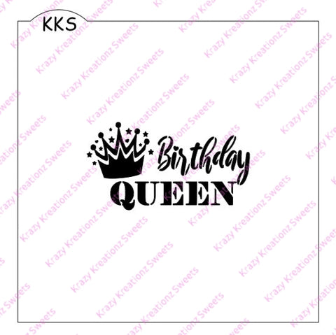 Birthday Queen Cookie Stencil