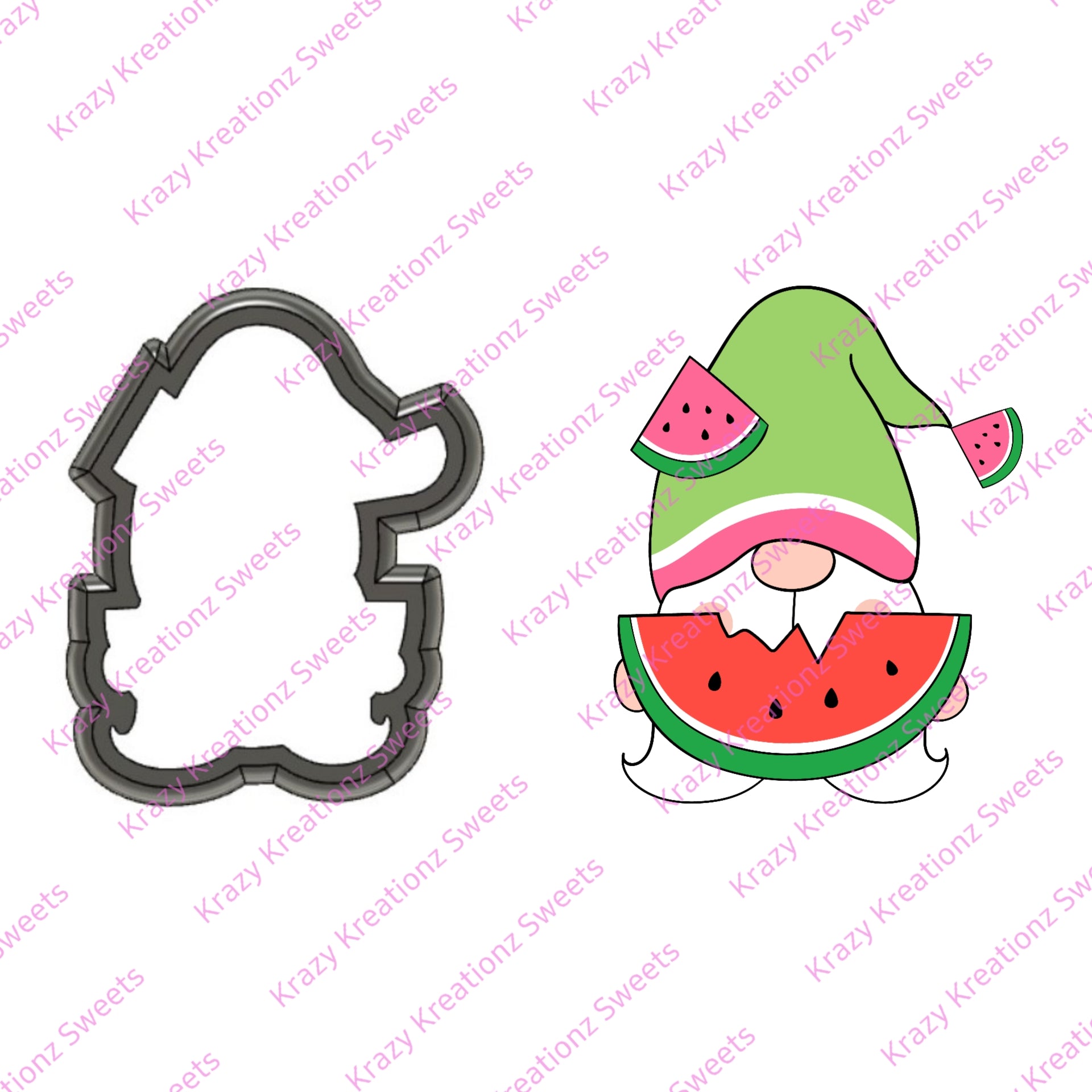 Watermelon Eating Gnome Cookie Cutter