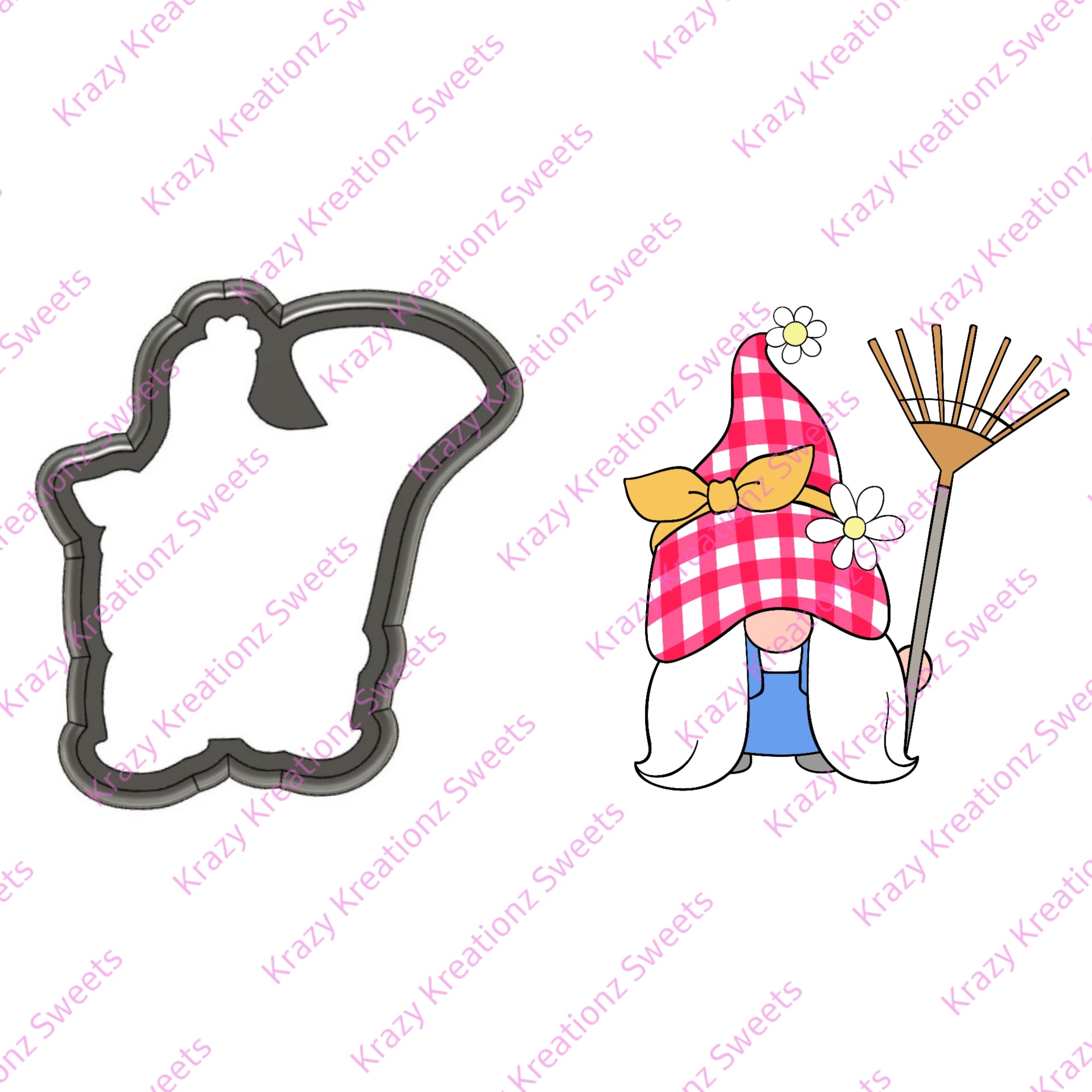 Gnome with Rake Cookie Cutter