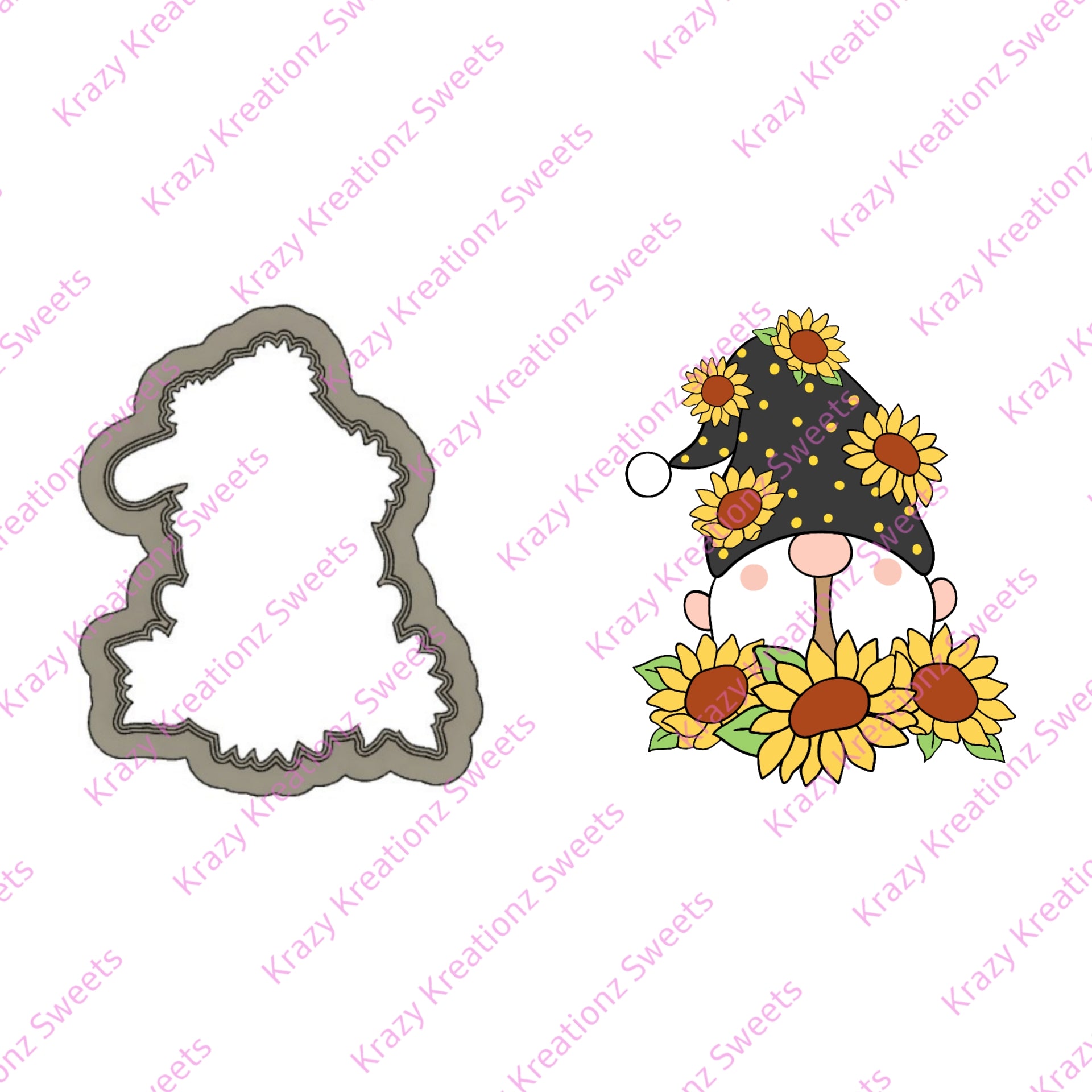 Sunflower Gnome Cookie Cutter