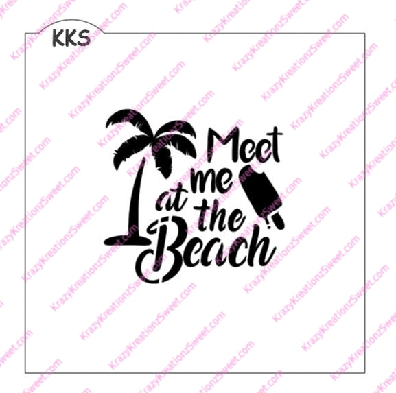 Meet Me at the Beach Cookie Stencil