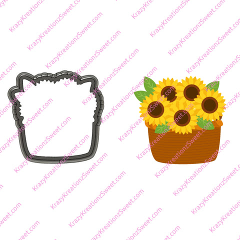 Sunflower Basket Cookie Cutter