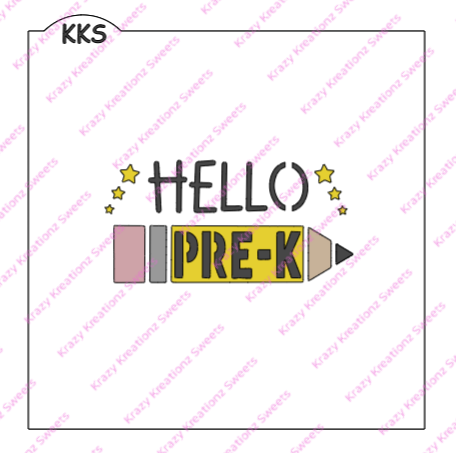 Hello Pre-K Cookie Stencil