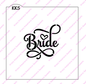 Bride Swirl Cookie Stencil