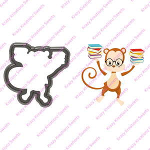 Monkey Holding Books Cookie Cutter