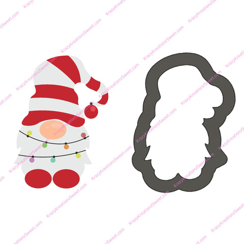 Gnome Wrapped in Lights Cookie Cutter