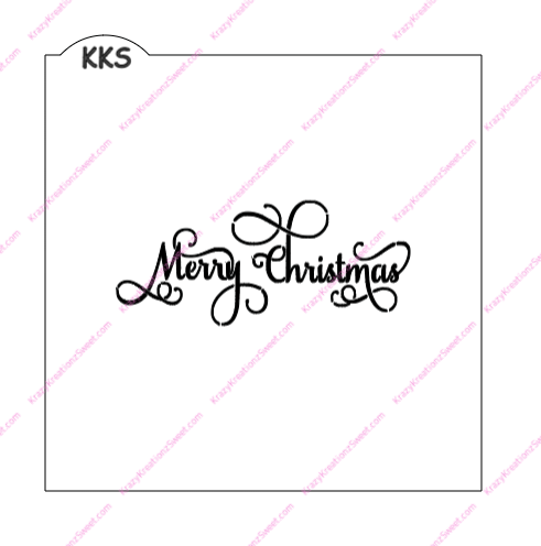 Merry Christmas Script Stencil