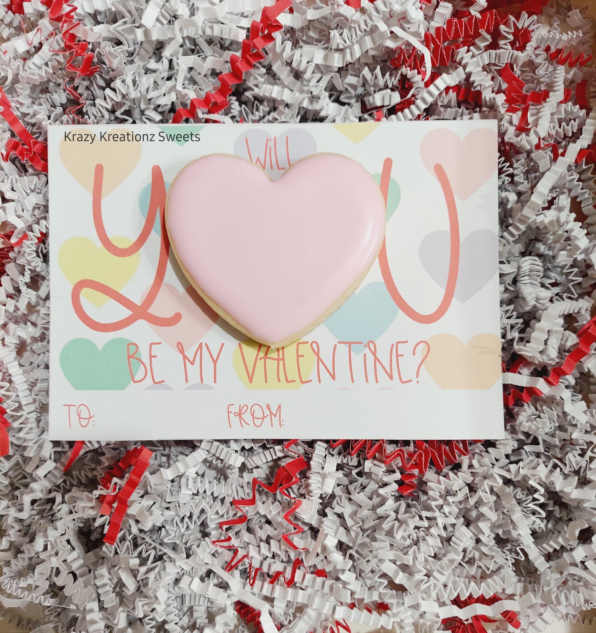 Will You Be My Valentine Cookie Card