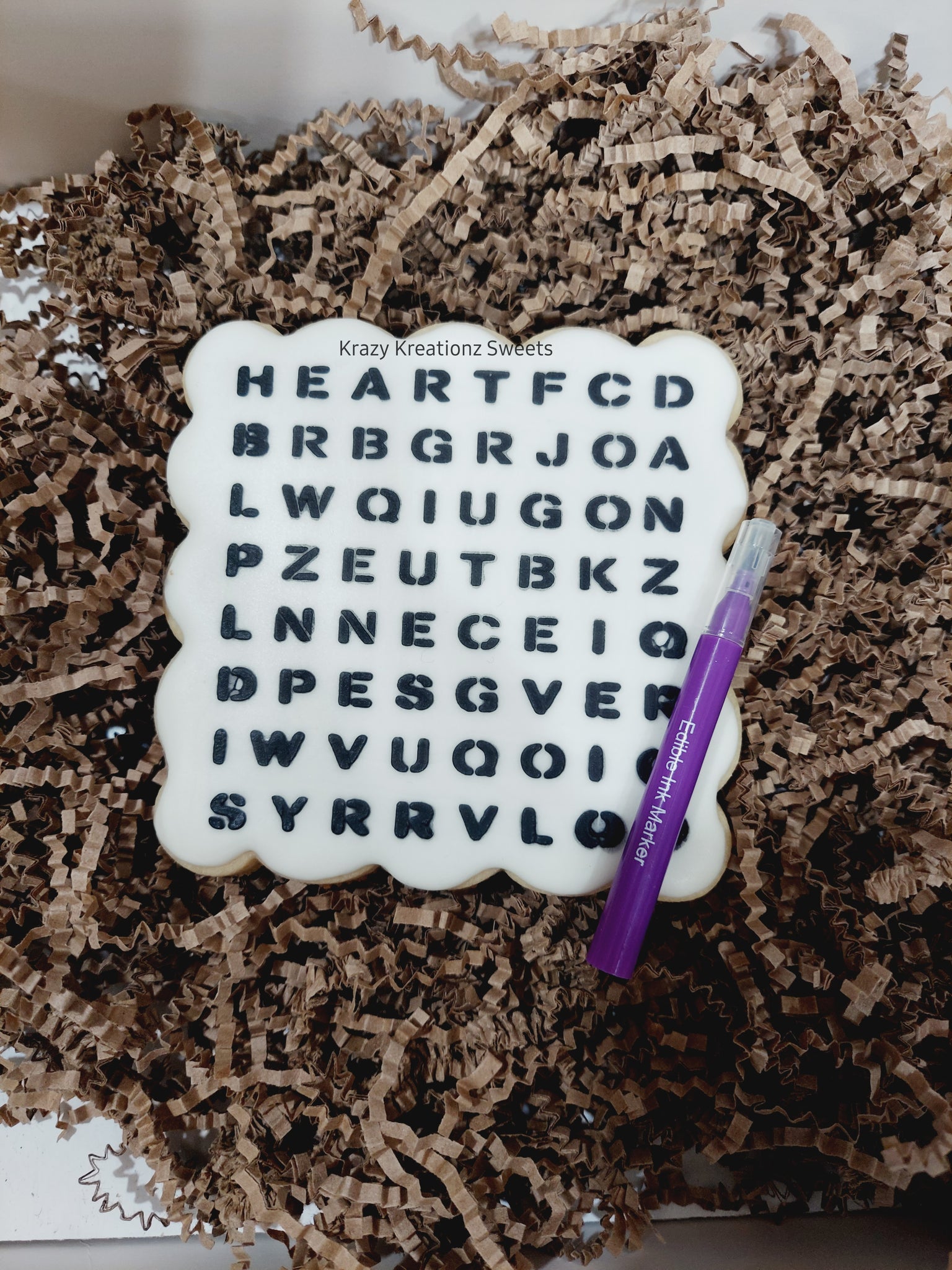 Valentine's Day Word Search Cookie