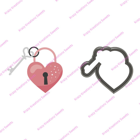 Heart Lock and Key Cookie Cutter