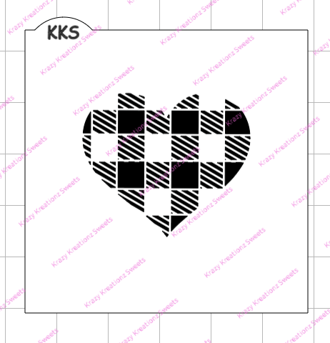 Plaid Heart Cookie Stencil