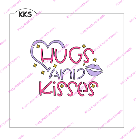 Hugs and Kisses Cookie Stencil