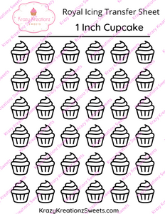 1 Inch Cupcake Icing Transfer Sheet