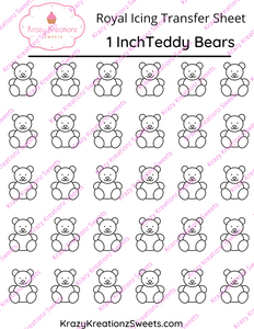 1 Inch Teddy Bear Transfer Sheet