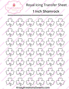 1 inch Shamrock Royal Icing Transfer Sheet