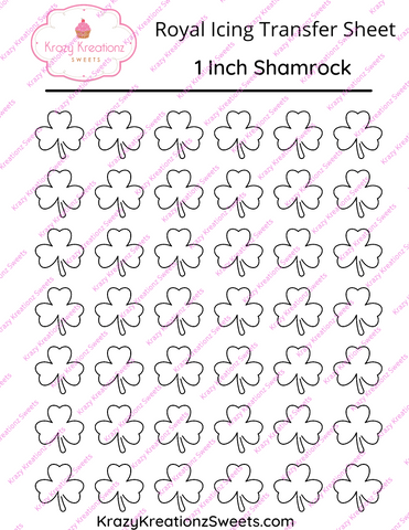 1 inch Shamrock Royal Icing Transfer Sheet