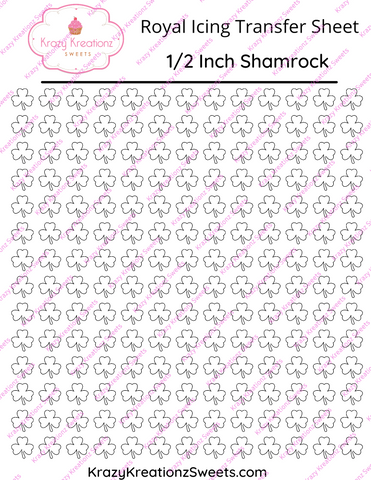 1/2 inch Shamrock Royal Icing Transfer Sheet