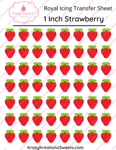 1 inch Strawberry Royal Icing Transfer Sheet