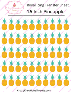 1.5 inch Pineapple Royal Icing Transfer Sheet