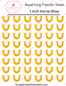 1 inch Horse Shoe Royal Icing Transfer Sheet