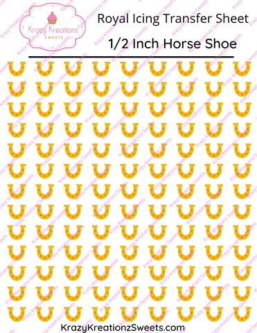 1/2 inch Horse Shoe Royal Icing Transfer Sheet