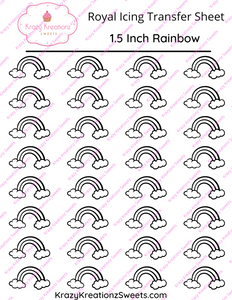 1.5 inch Rainbow Royal Icing Transfer Sheet