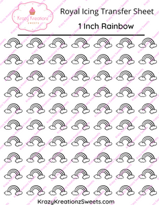 1 inch Rainbow Royal Icing Transfer Sheet