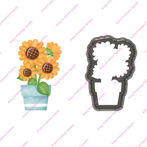 Sunflower Vase Bouquet Cookie Cutter