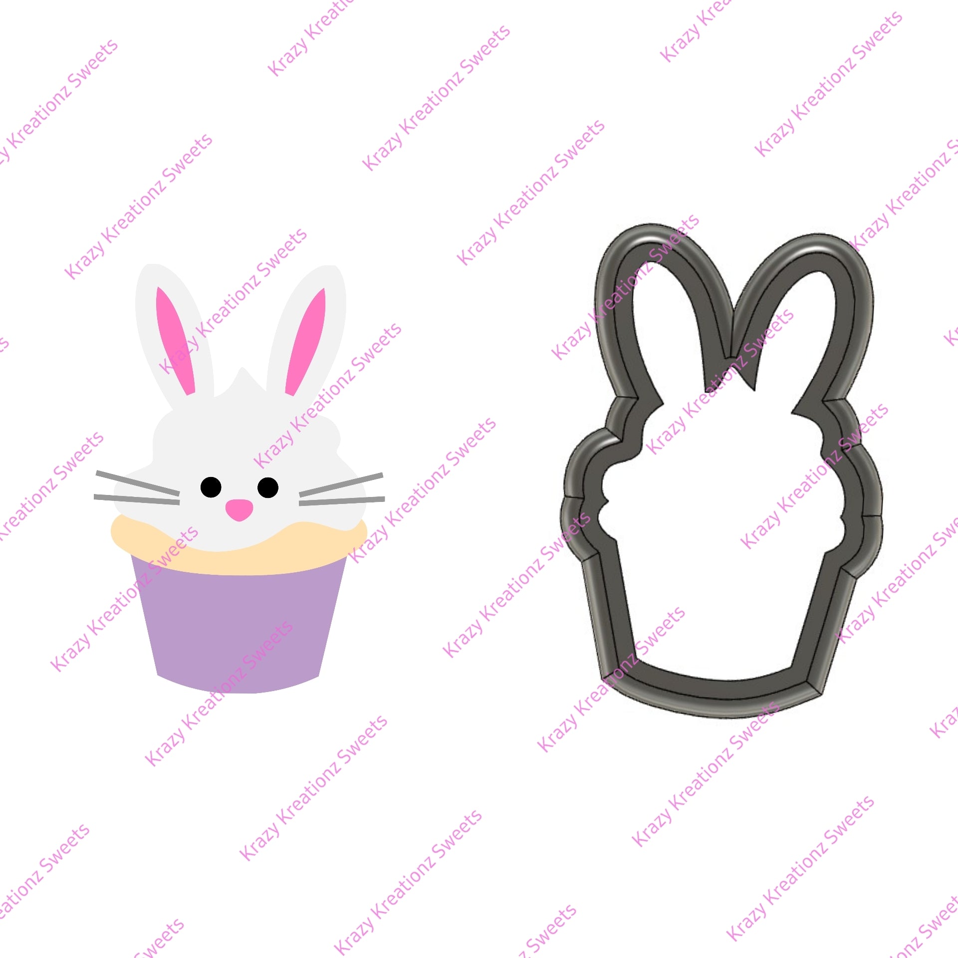 Bunny Cupcake Cookie Cutter