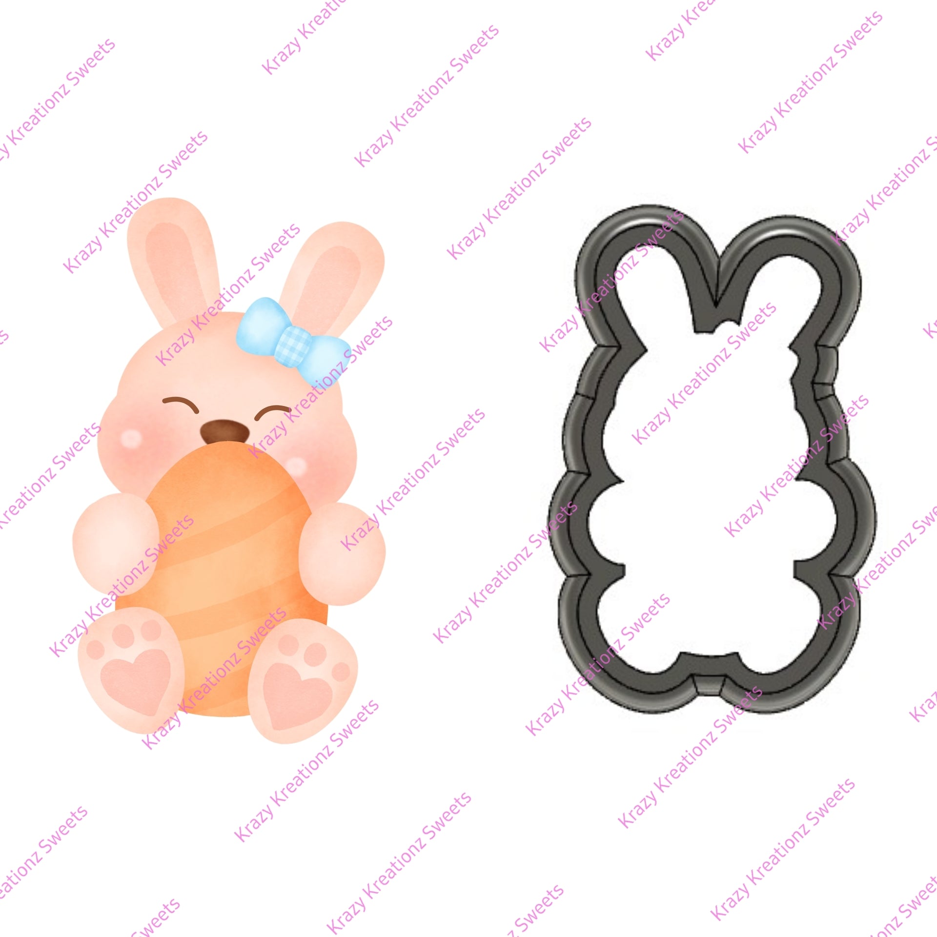 Rabbit Holding Egg Cookie Cutter