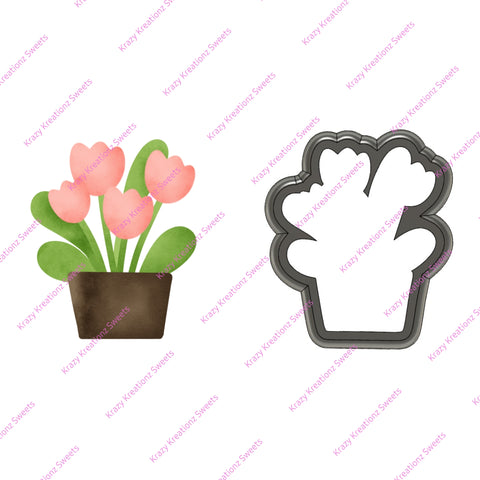 Tulip Vase Bouquet Cookie Cutter