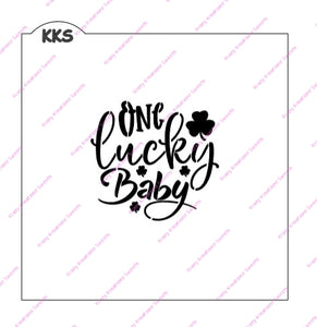 One Lucky Baby Cookie Stencil