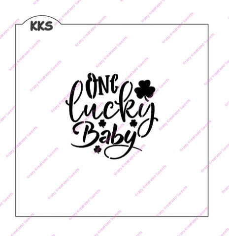 One Lucky Baby Cookie Stencil