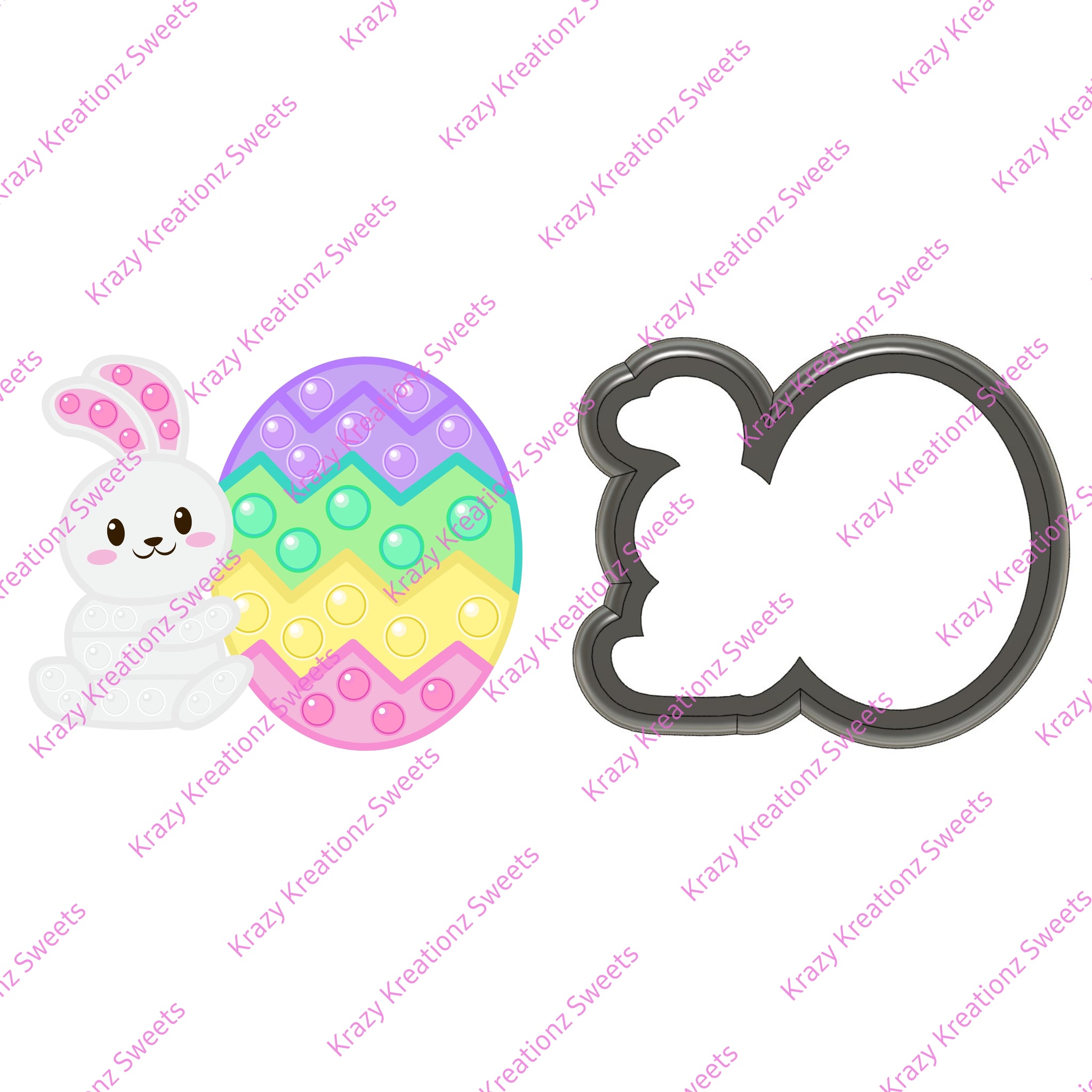 Bunny & Egg Pop Cookie Cutter
