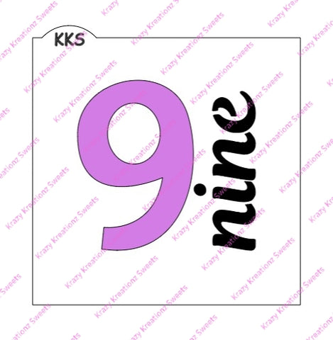 Nine -Script Stencil