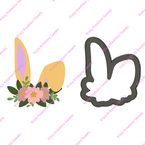 Floral Bunny Ear Cookie Cutter