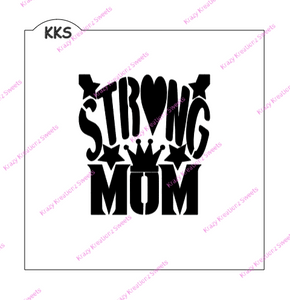 Strong Mom Cookie Stencil