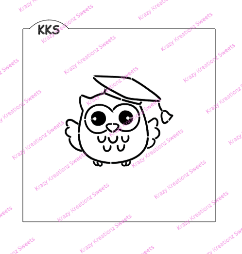 Paint Your Own Graduate Owl Cookie Stencil