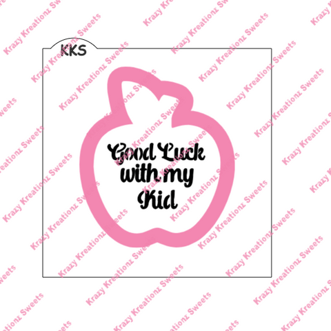 Good Luck With My Kid & Apple Cookie Cutter Set