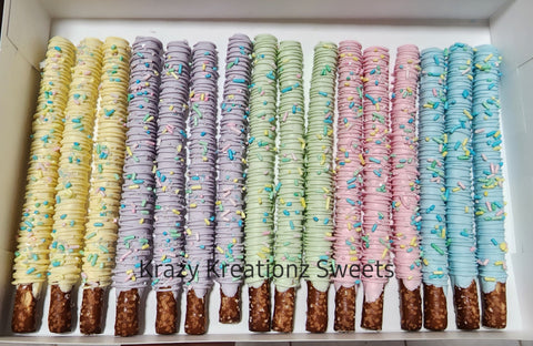 Pastel Chocolate Covered Pretzels
