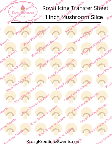 1 Inch Mushroom Slice Transfer Sheet