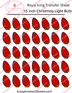 1.5 Inch Christmas Light Bulb Transfer Sheet