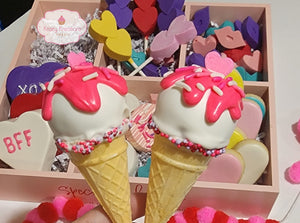 Sweetheart Ice Cream Cone Cake Pops
