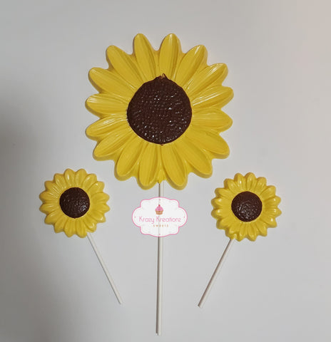 Small Sunflower Chocolate Lollipop