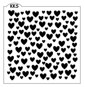 Heart Print Background Stencil