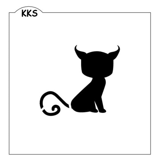 Devil Cat Silhouette Stencil