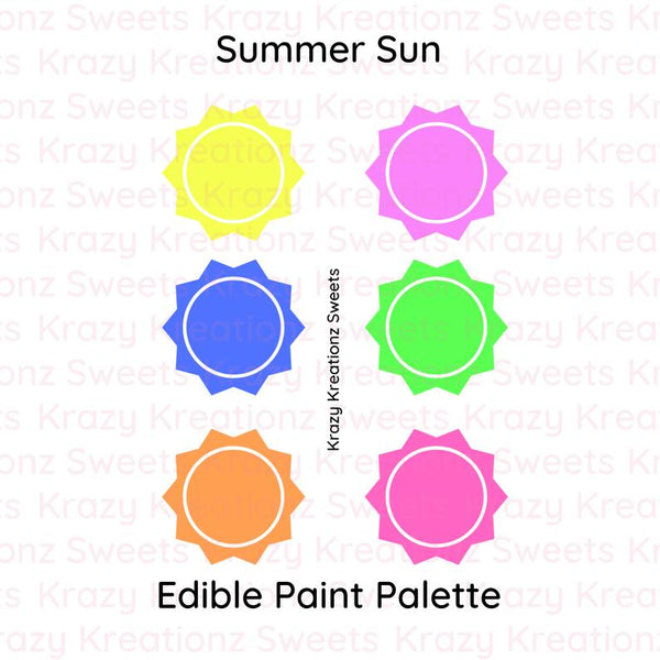Summer Theme Edible Paint Palettes