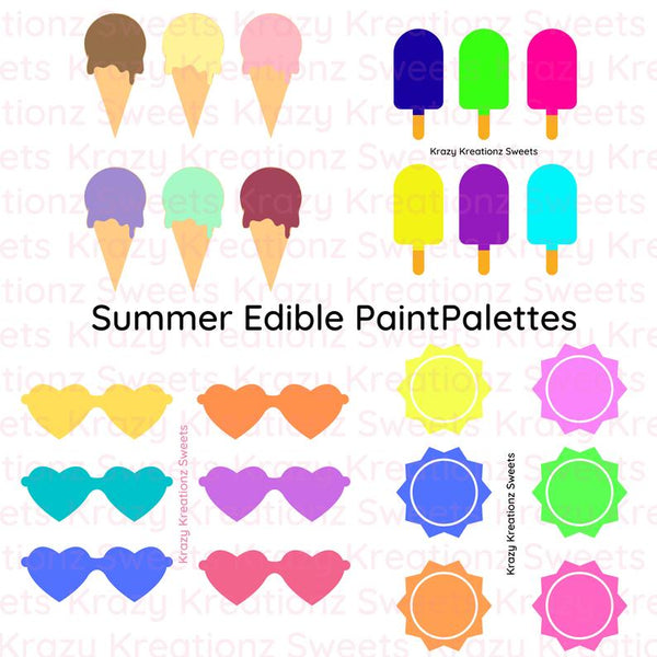 Summer Theme Edible Paint Palettes