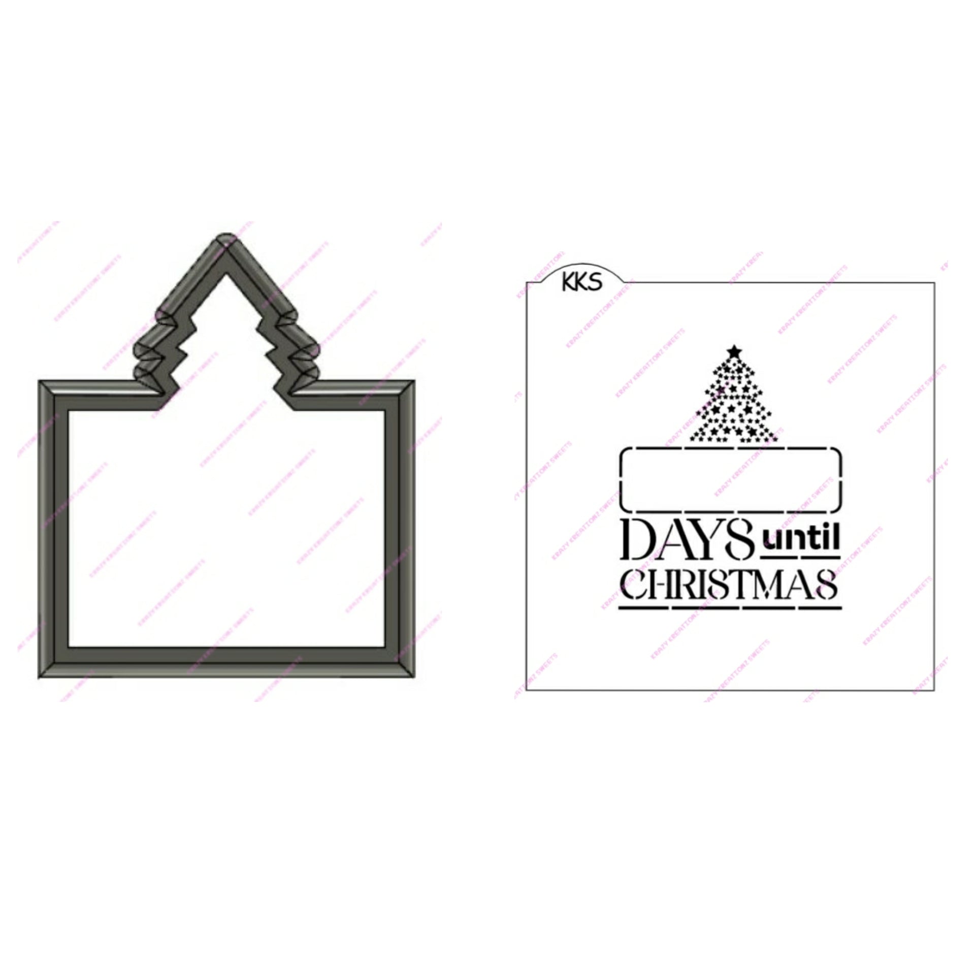 Count Down until Christmas Cookie Cutter & Stencil Set