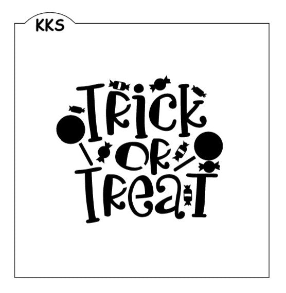 Trick or Treat with Candy Stencil